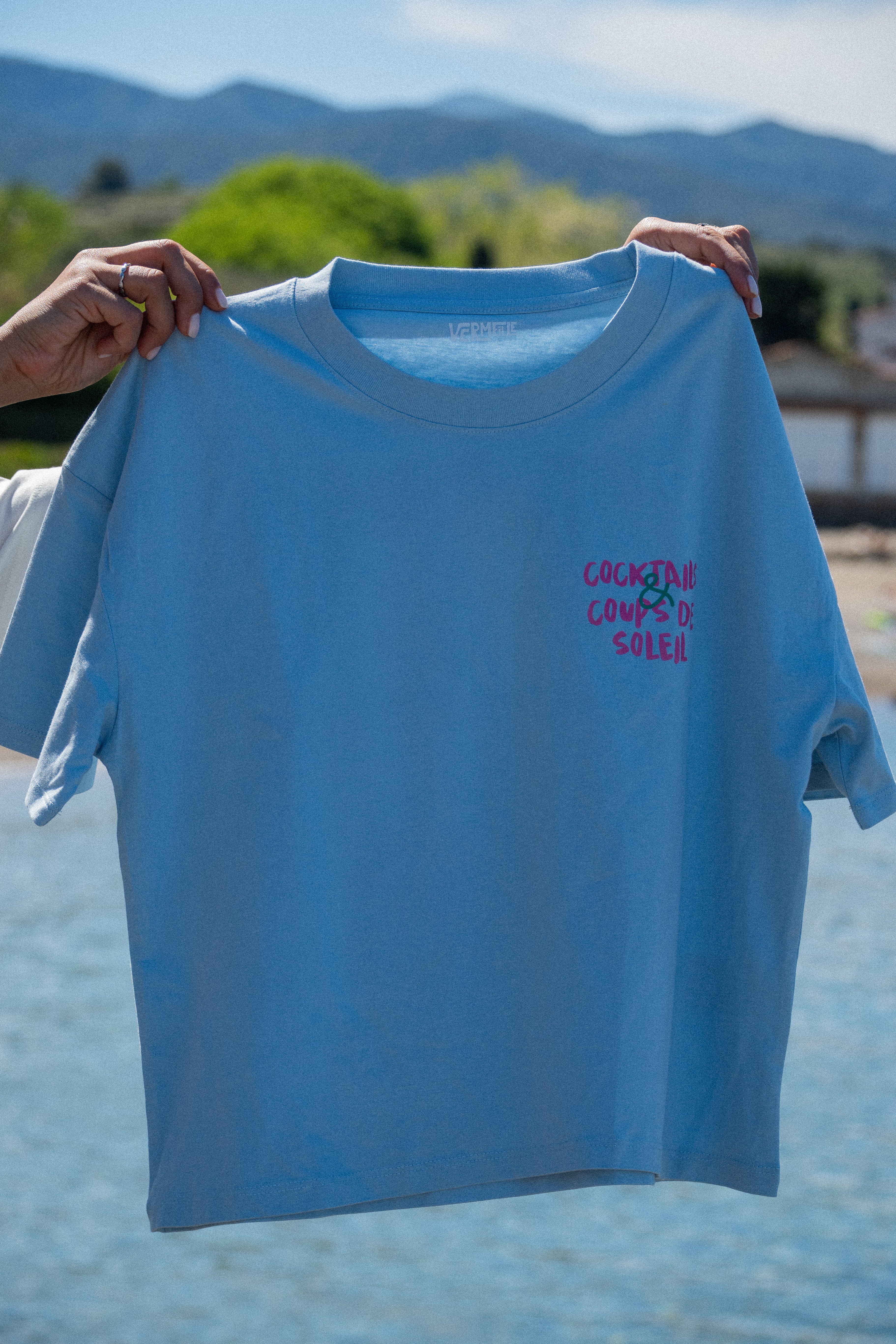 T-shirt bleu oversize coton vermeille coast