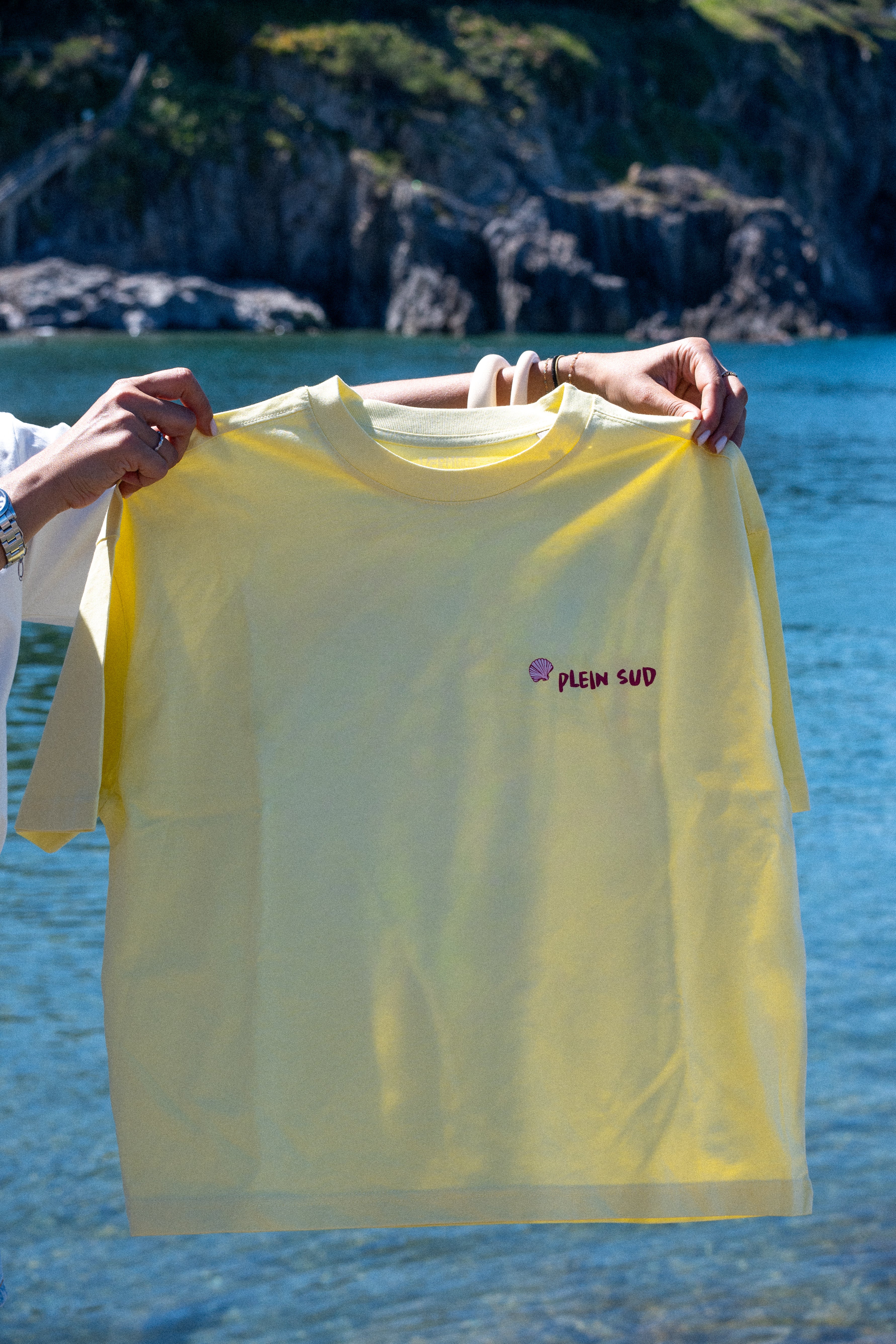 T-shirt jaune oversize coton Vermeille Coast